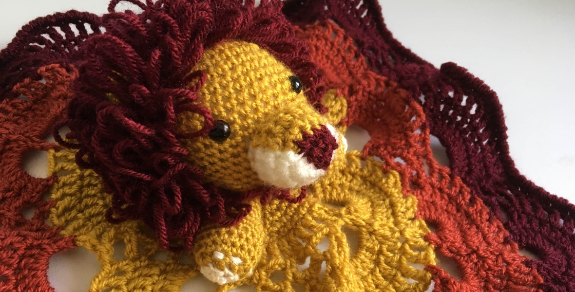 Loopy the Lion Crochet Security Blanket